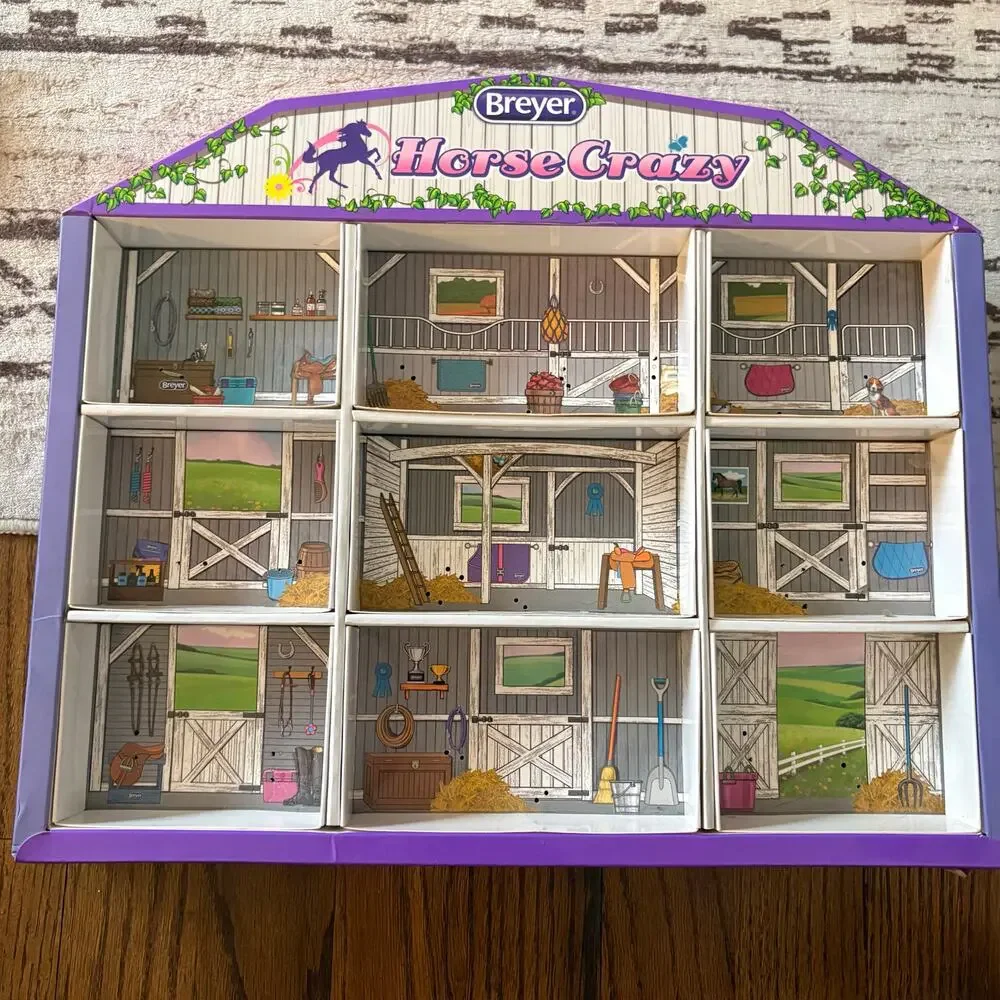 Breyer Horse Crazy Stable Playset Lot w/ Horses Barn Dollhouse Equestrian Toy